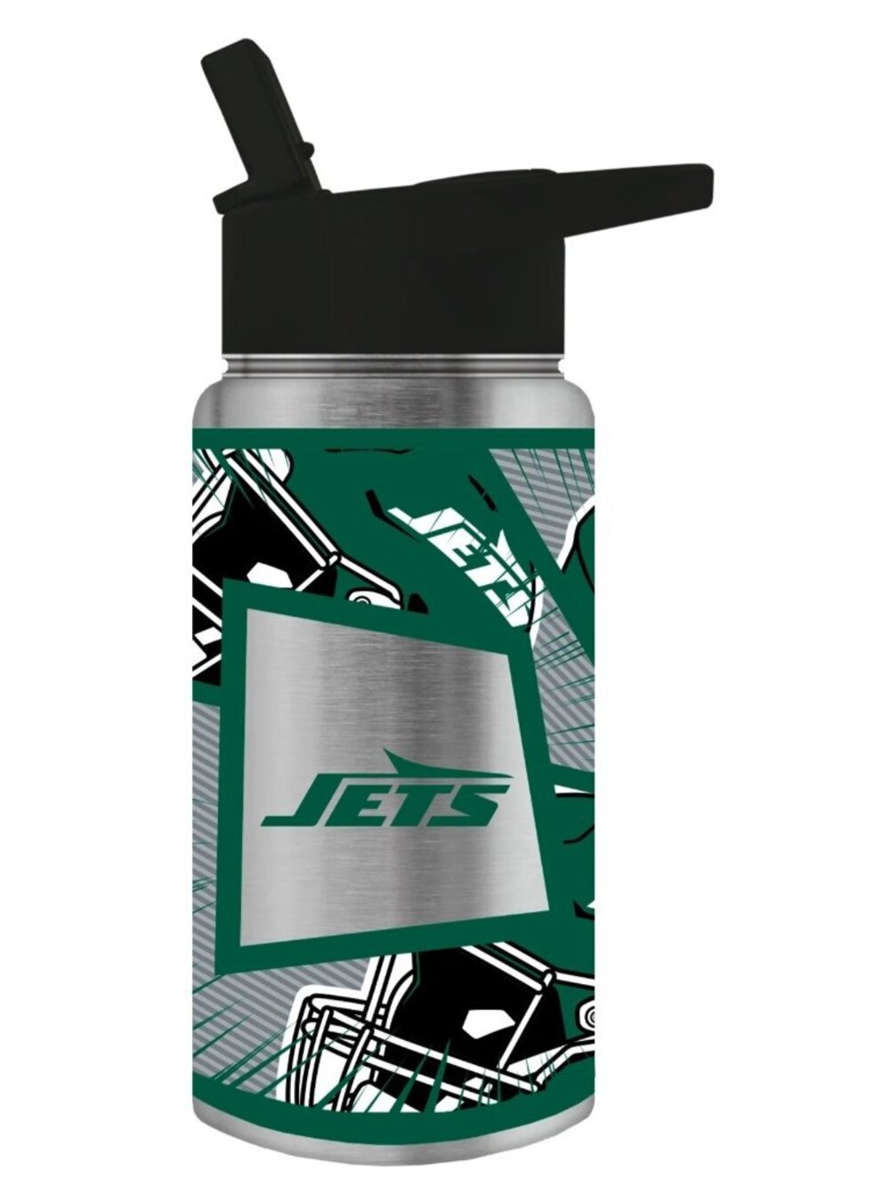 New York Jets Stainless Steel Insulated Tumbler W/ Lid & Straw 16 Oz Bottle